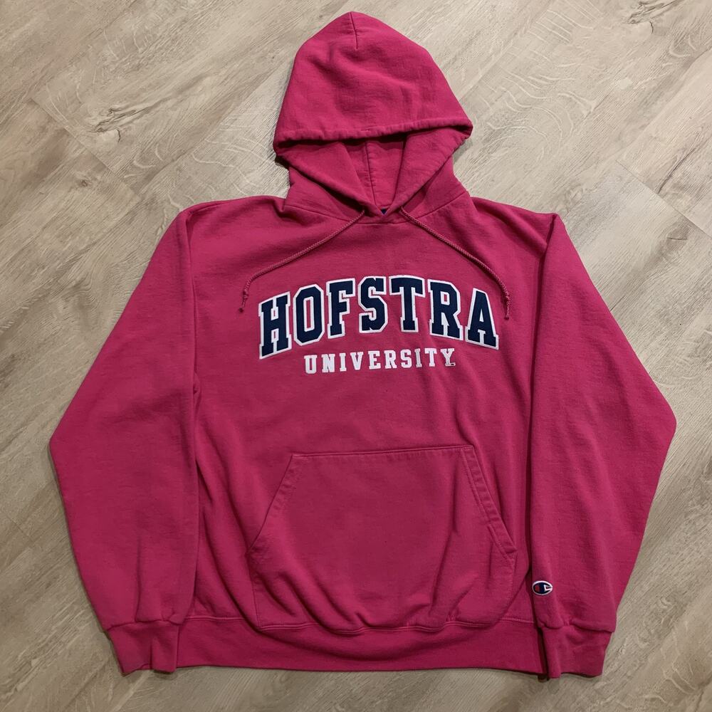 Champion Pink Hofstra University Pride Hoodie Adult Large L Sweatshirt Pullover